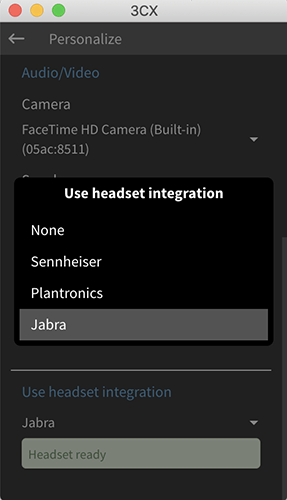 New jabra headset integration with the latest version of the 3CX Bowser Extension